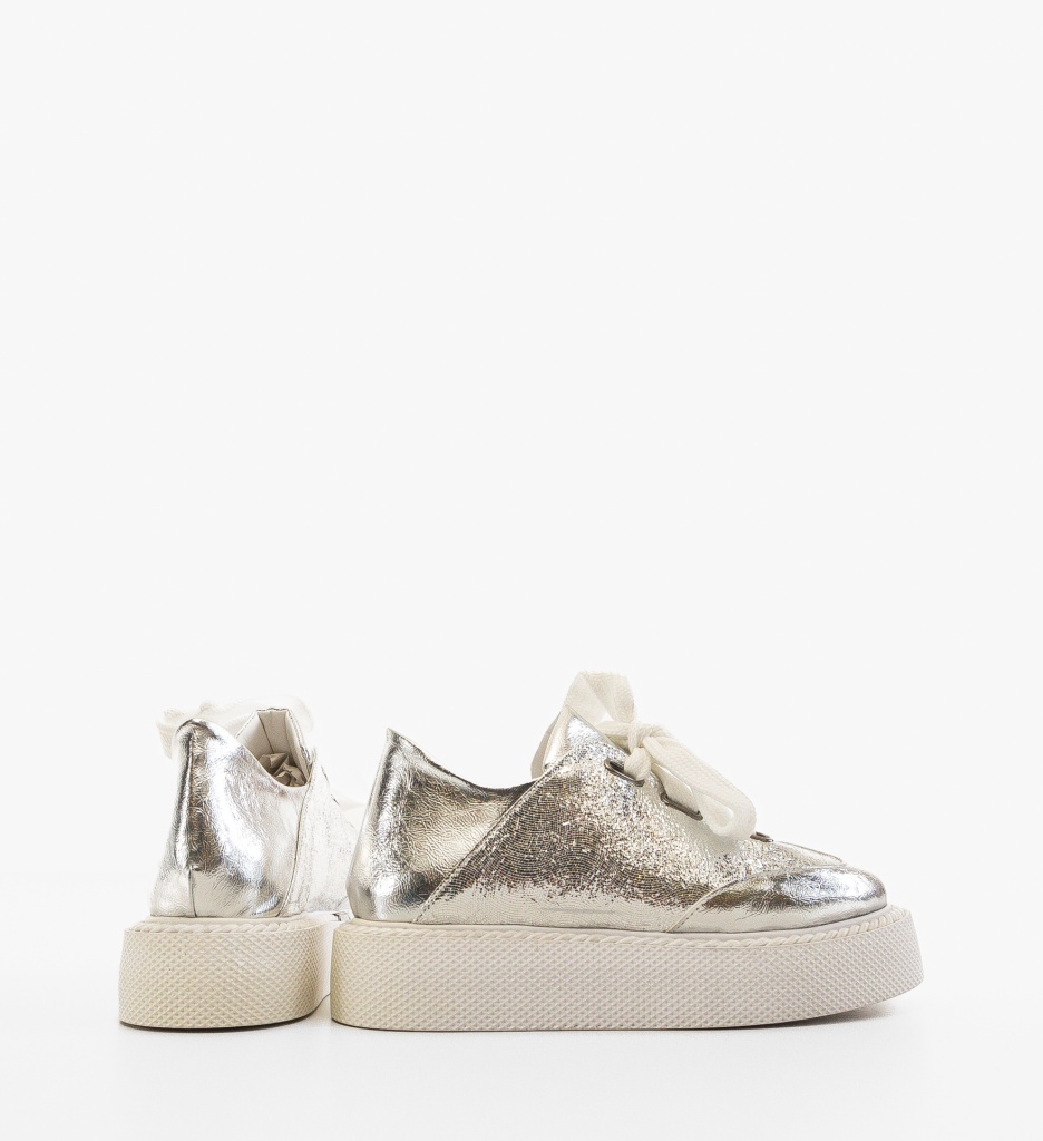 Pantofi Casual Vynn Argintii - Stil modern - imagine 3