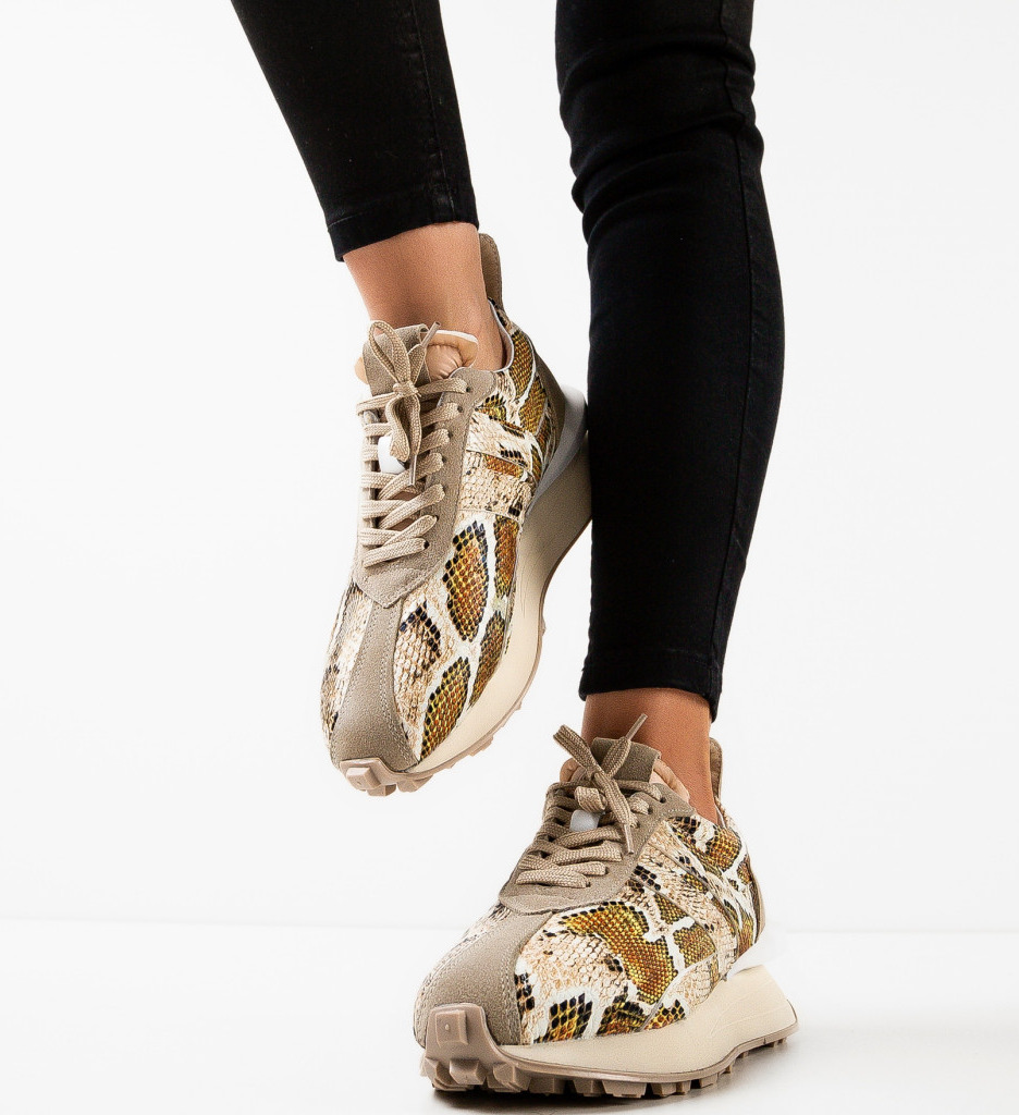 Sneakers Jaslene Bej - Eleganță Sport - imagine 4