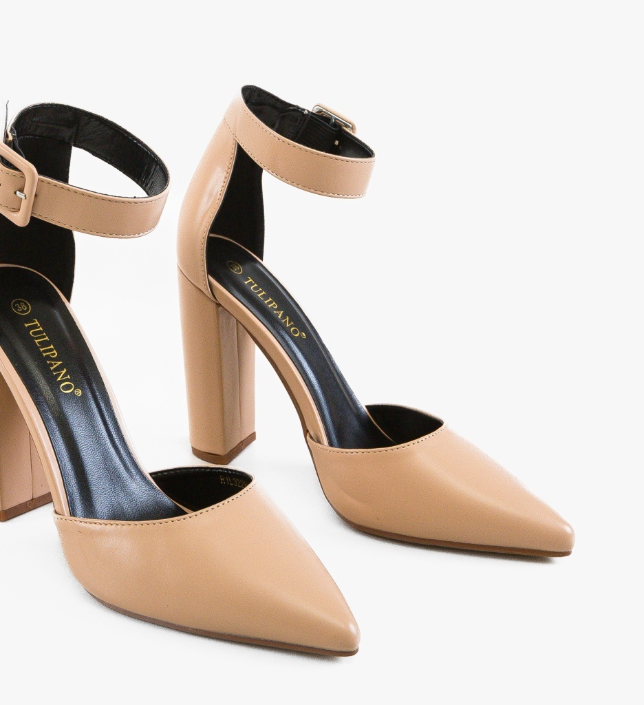 Pantofi Stiletto Kekere Nude Eleganți - imagine 4