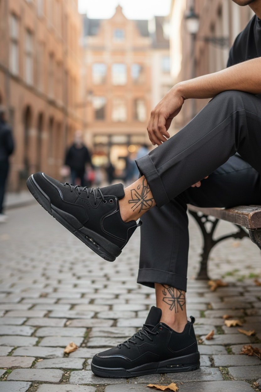 Adidasi Casual Barbati Negru | Confort Zilnic - imagine 2
