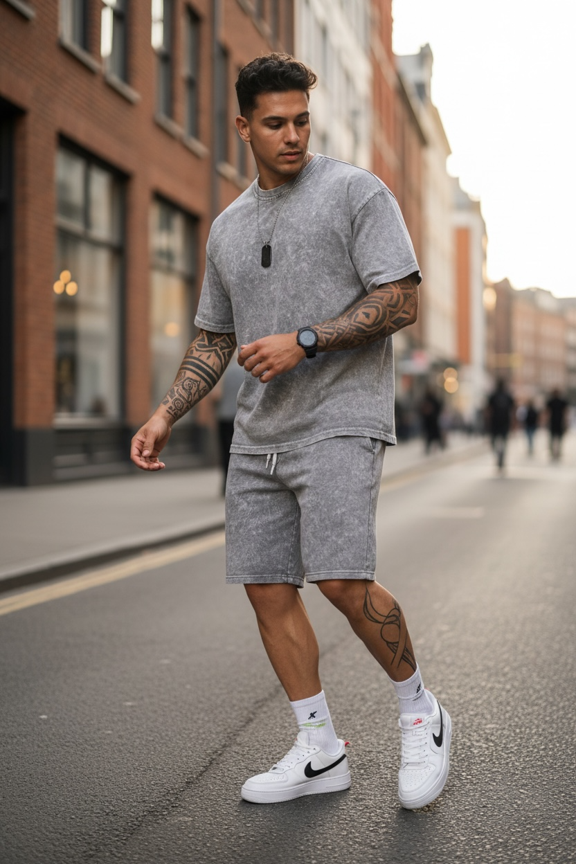 Compleu Vara Gri Top + Pantaloni - imagine 2