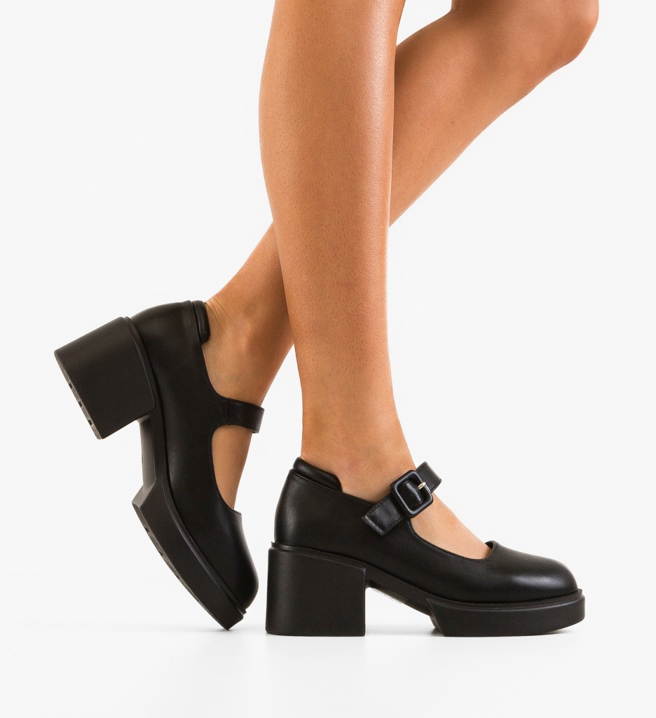 Pantofi dama Kratos Negri eleganți cu toc - imagine 2