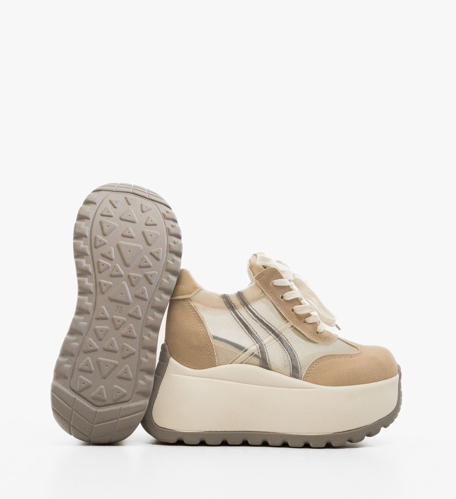 Sneakers Dama Torina Bej - Confort și Stil - imagine 2