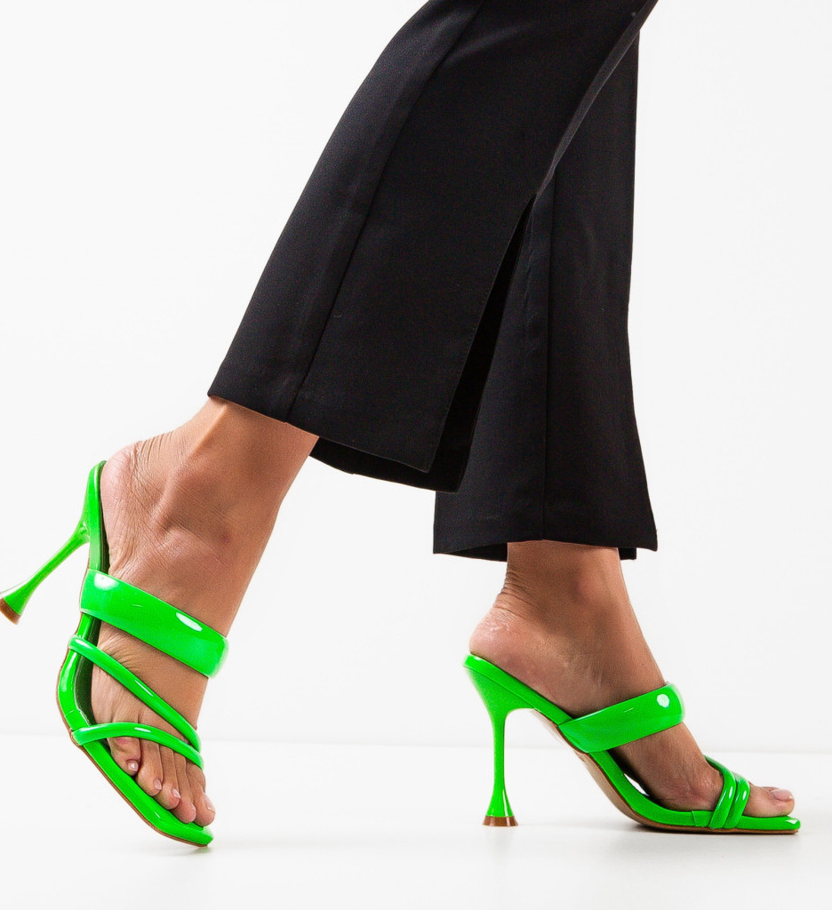 Saboti cu toc Serena Verzi | Eleganță și Stil - imagine 3