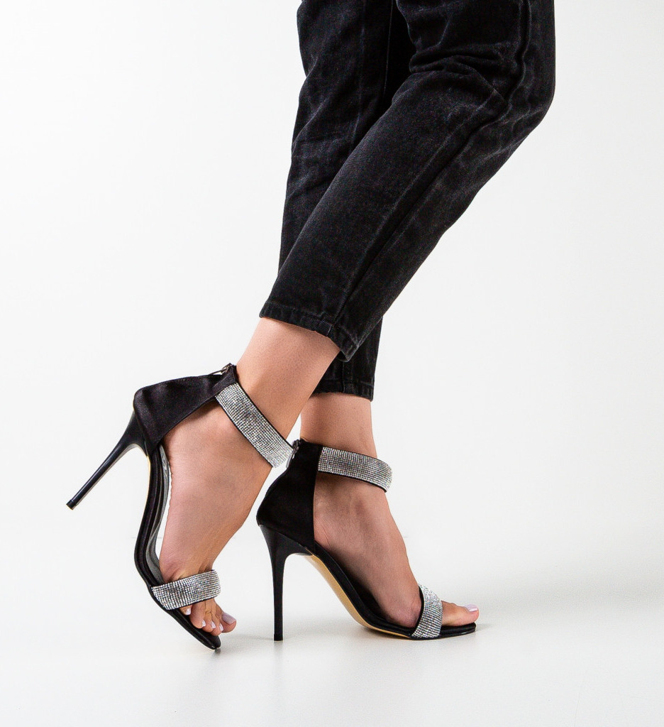 Sandale cu toc Kere Negre | Eleganță și Stil - imagine 3