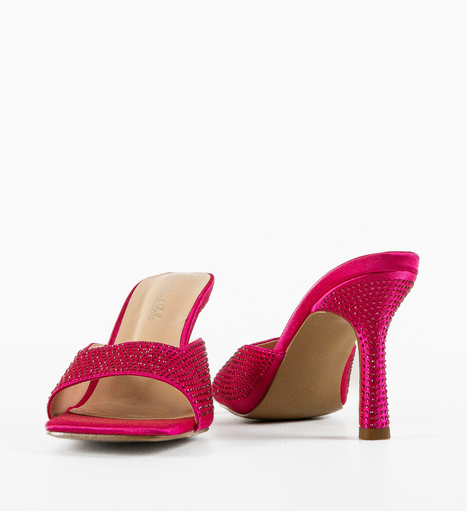 Saboti Dama Faun Fuchsia cu Toc Eleganti - imagine 5