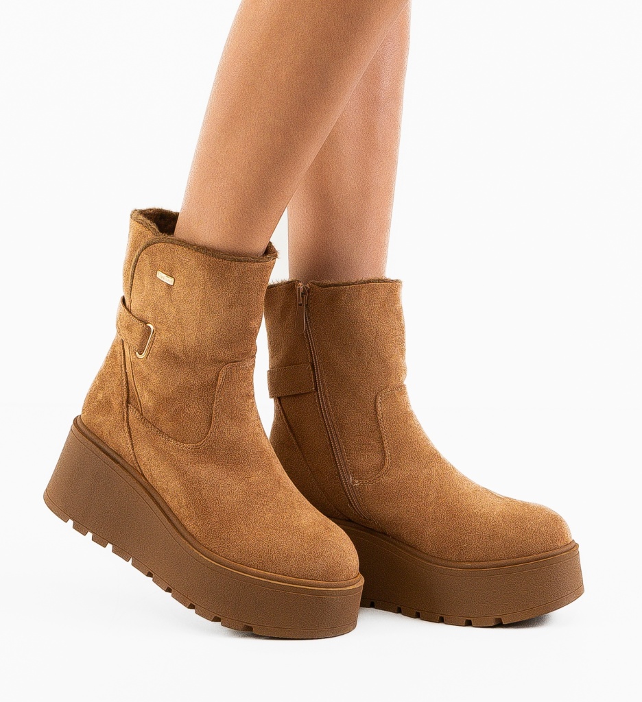 Ghete Dama Adelyny Camel - Eleganță și Confort - imagine 3