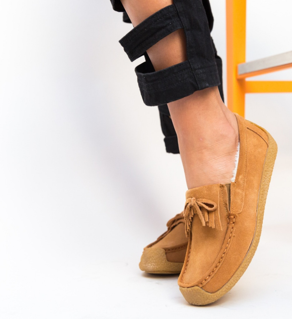 Pantofi Casual Termeio Camel: Confort și Stil - imagine 4