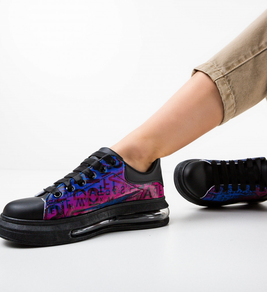 Sneakers Dama Oglindy Negri | Stil Urban - imagine 3