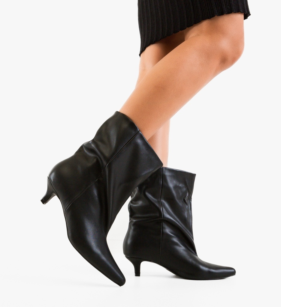 Botine Cow Negre 2 Depurtat - Eleganță și Confort - imagine 5