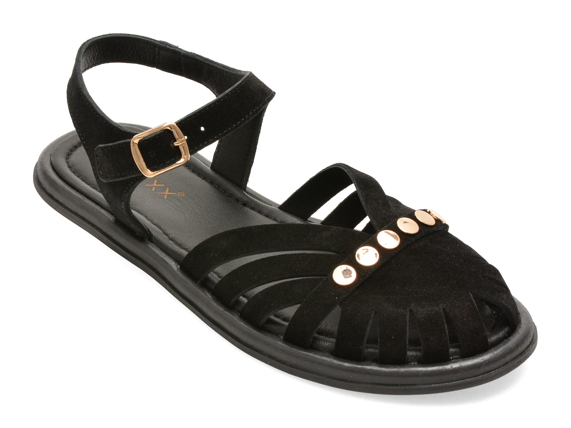 Sandale GRYXX Negre din Piele Întoarsă