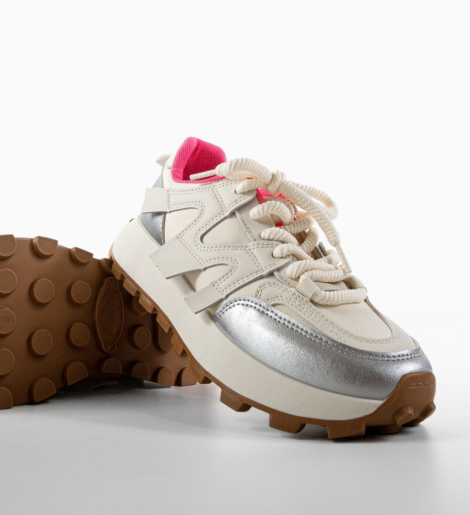 Sneakers Dama Broskmas Argintii - Stil si Confort - imagine 6