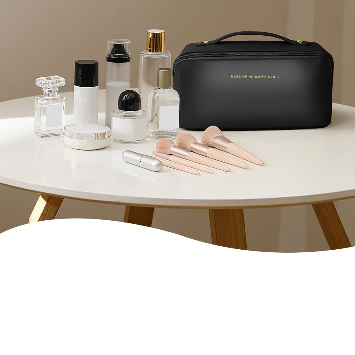 Geanta cosmetice Chabela Delis, neagra, impermeabila - imagine 4