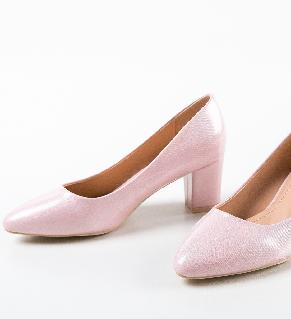 Pantofi cu Toc Bone Roz | Eleganță Asigurată - imagine 5