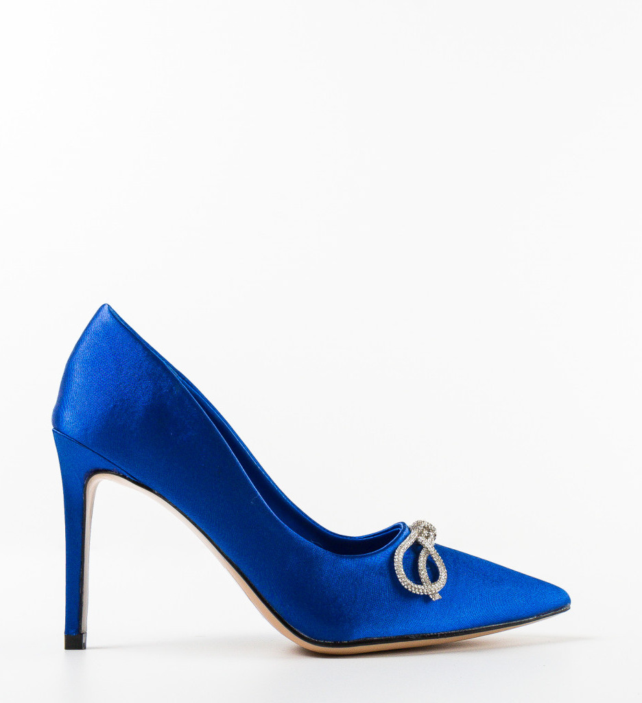 Pantofi dama Ishmael albastri cu toc elegant - imagine 4
