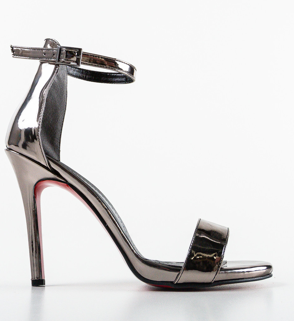 Sandale cu Toc Gri | Eleganță și Stil - imagine 4