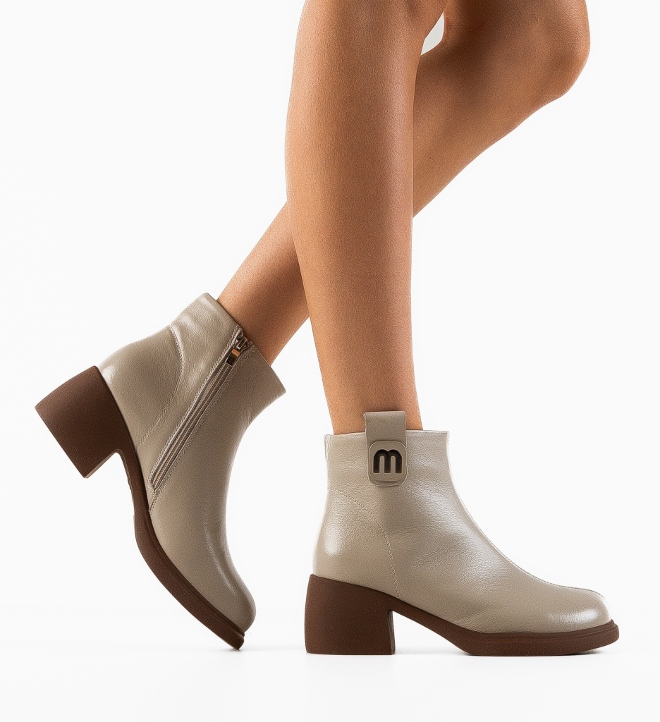 Botine Dama Bej Safta | Eleganță și Stil - imagine 2