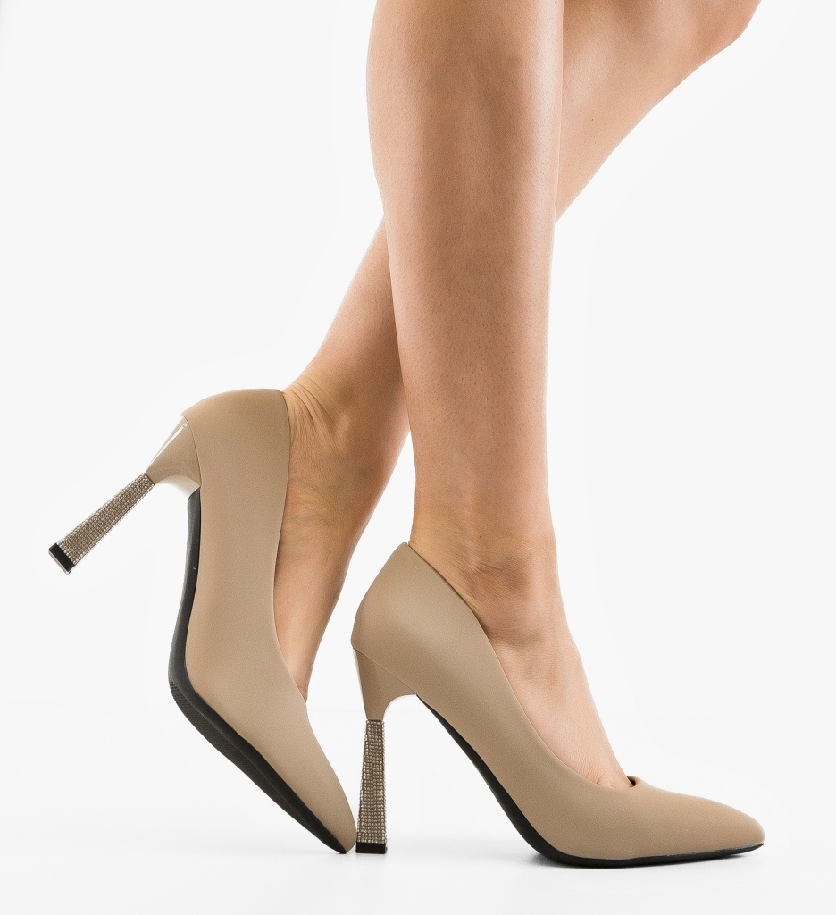 Pantofi cu toc Karem Bej Eleganți și Confortabili - imagine 4
