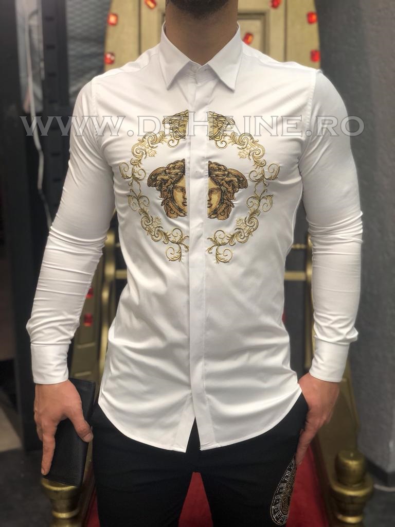 Cămăși bărbați albe slim fit pentru evenimente