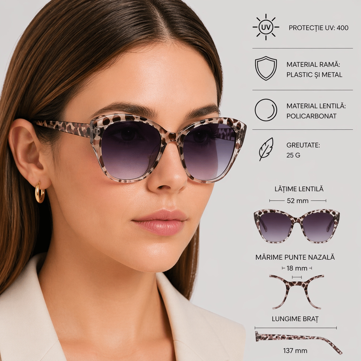 Ochelari Picadili Animal Print cu Protecție UV - imagine 4
