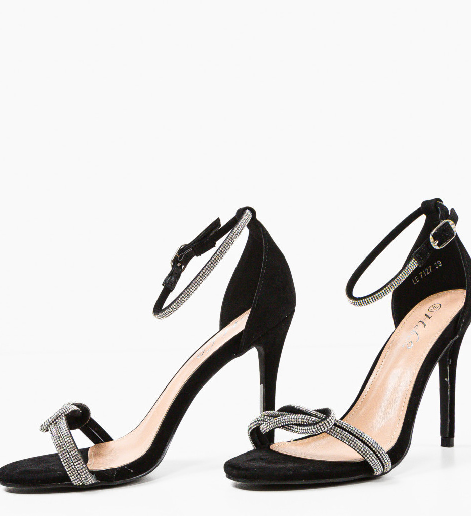 Sandale Dama Selor Negri cu Toc Elegant - imagine 6
