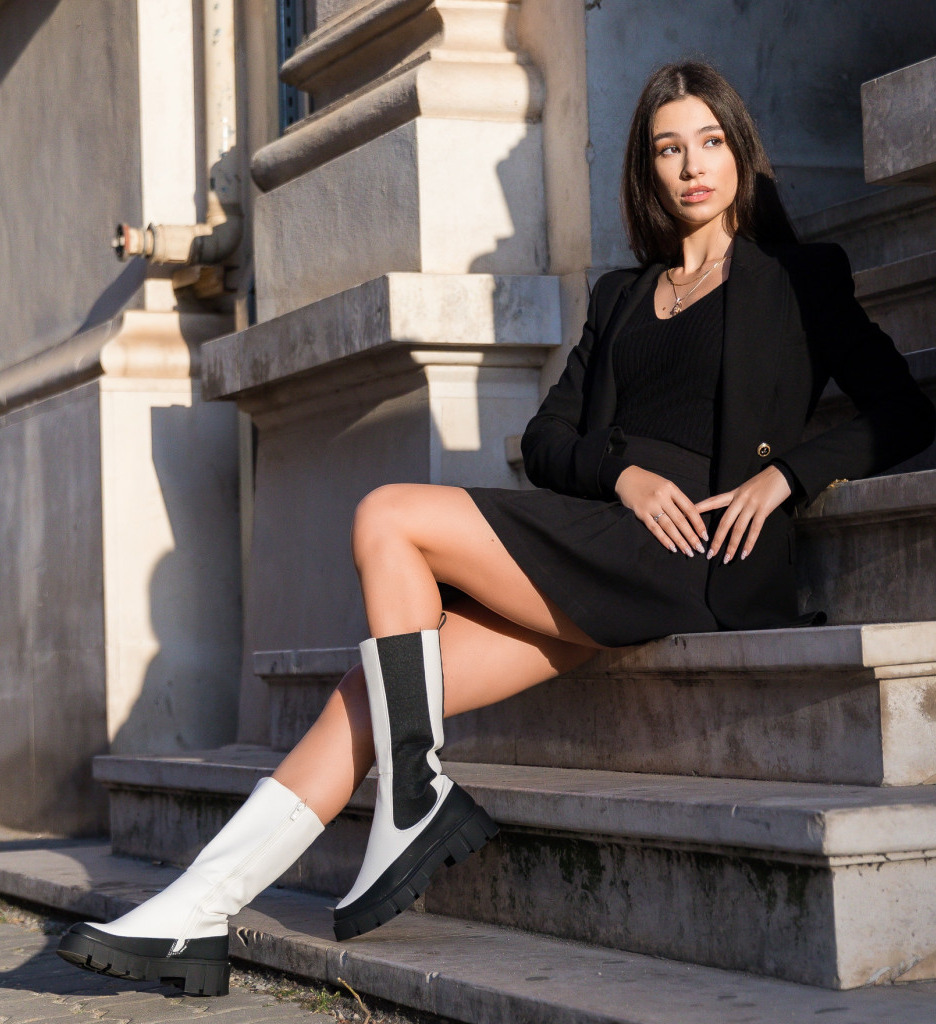 Cizme Dama Caoimhe Albe | Eleganță și Stil