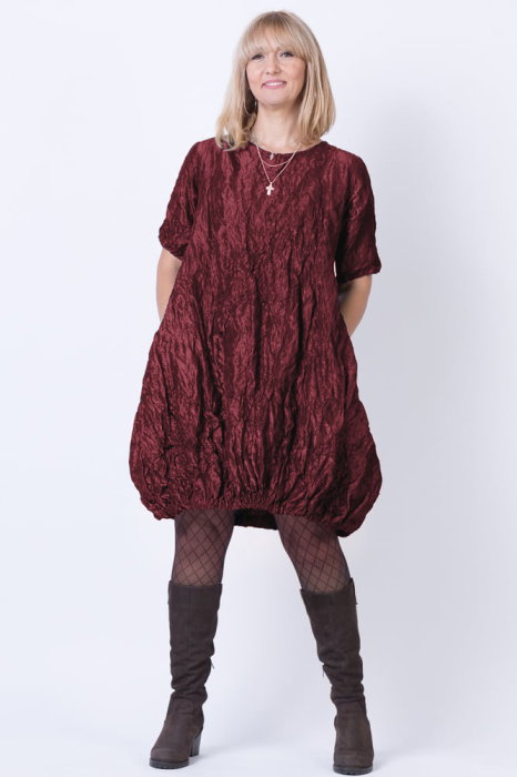 Rochie Midi Gogosar Bordo Metalizat Shopika