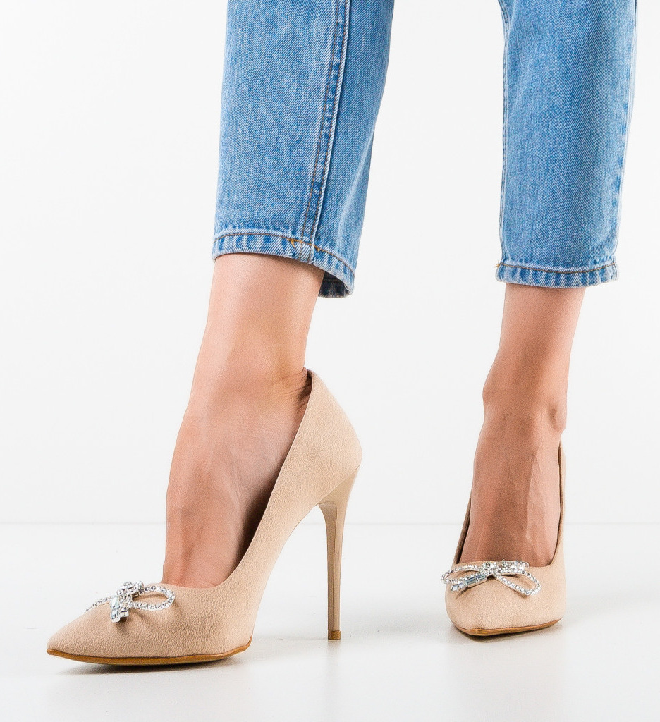 Pantofi Dama Opsitro Bej 2 - Toc Elegant - imagine 3