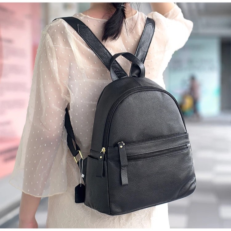Rucsac dama Delis Lotus GT3068, piele naturala, Negru - imagine 3