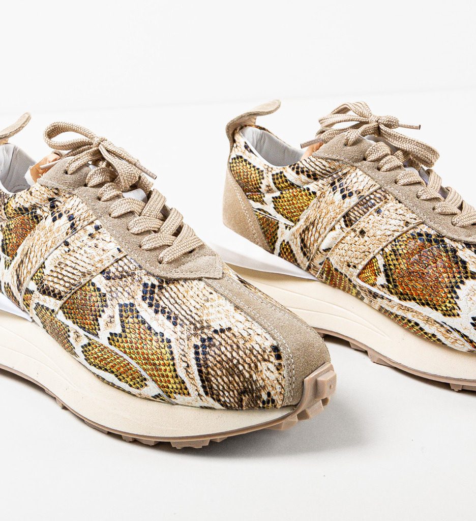 Sneakers Jaslene Bej - Eleganță Sport - imagine 8