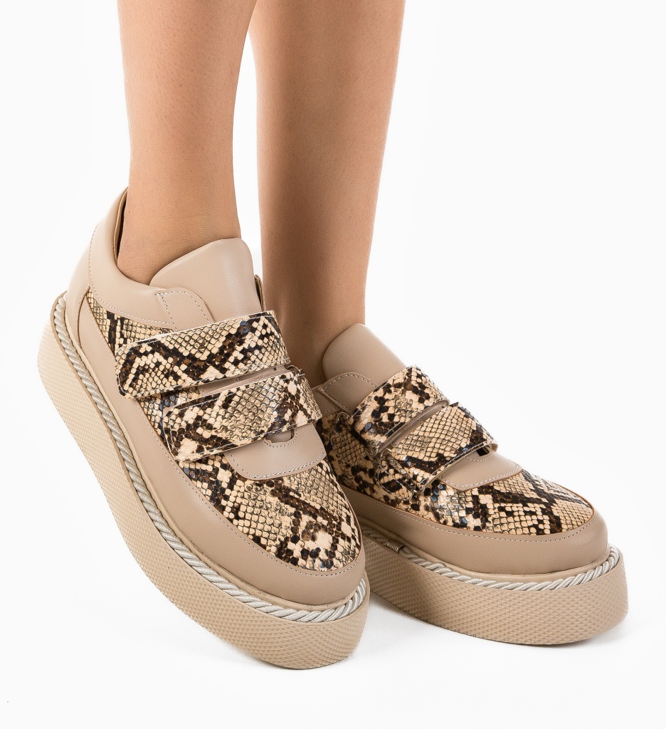 Pantofi Casual Herghely Nude - Confort și Eleganță - imagine 3