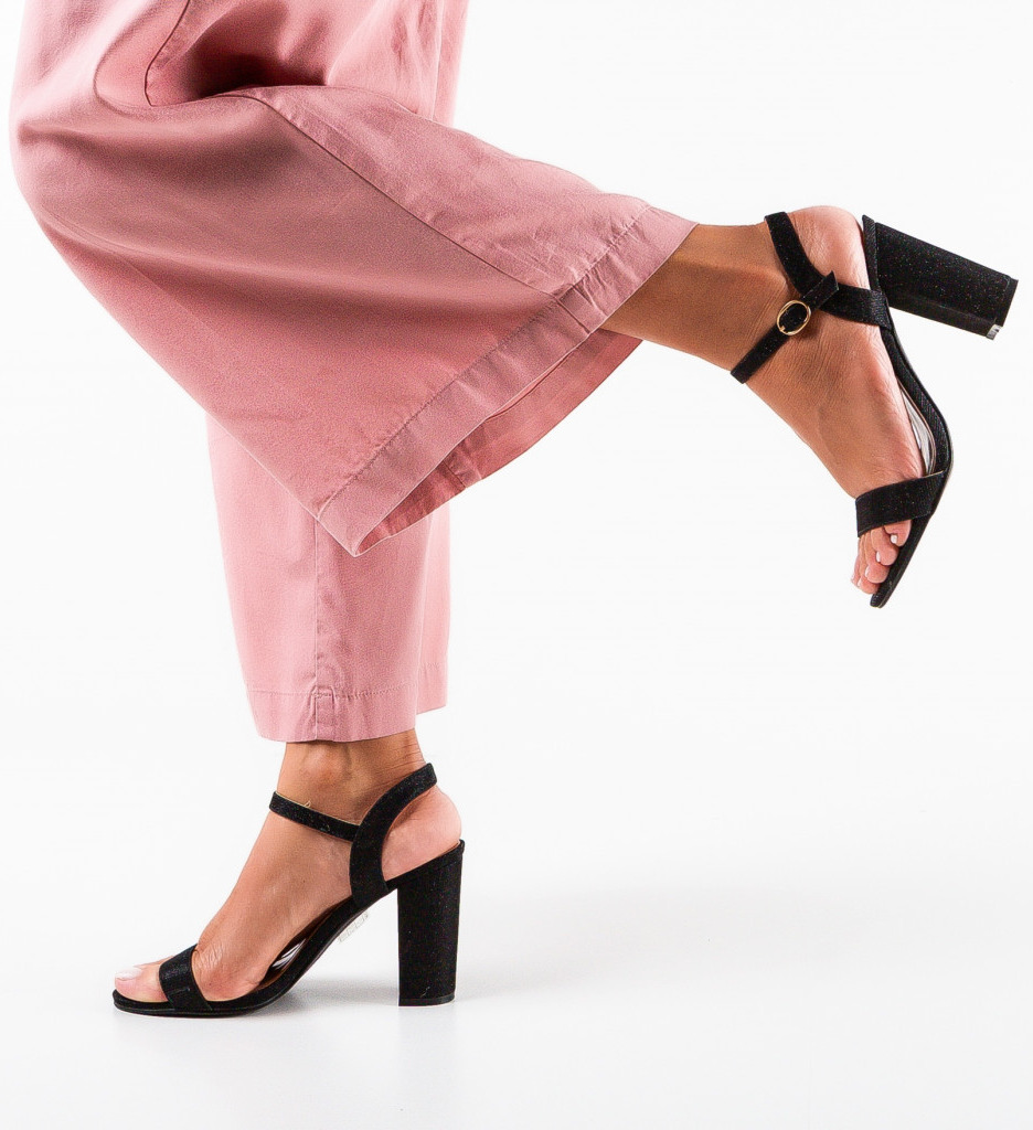 Sandale cu Toc Konas Negre | Eleganță Asigurată - imagine 3