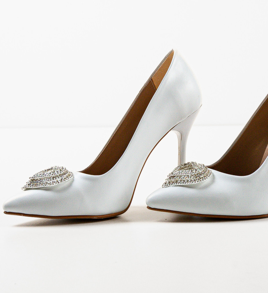 Pantofi cu Toc Darino Albi | Eleganță Asigurată - imagine 5