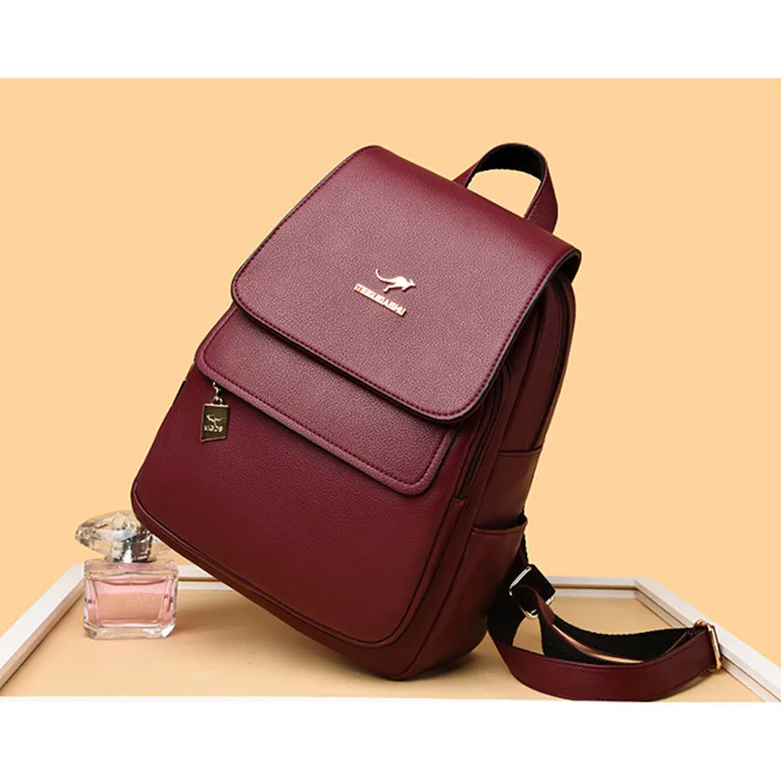 Rucsac dama Adelina GT969 bordo, multe buzunare - imagine 2