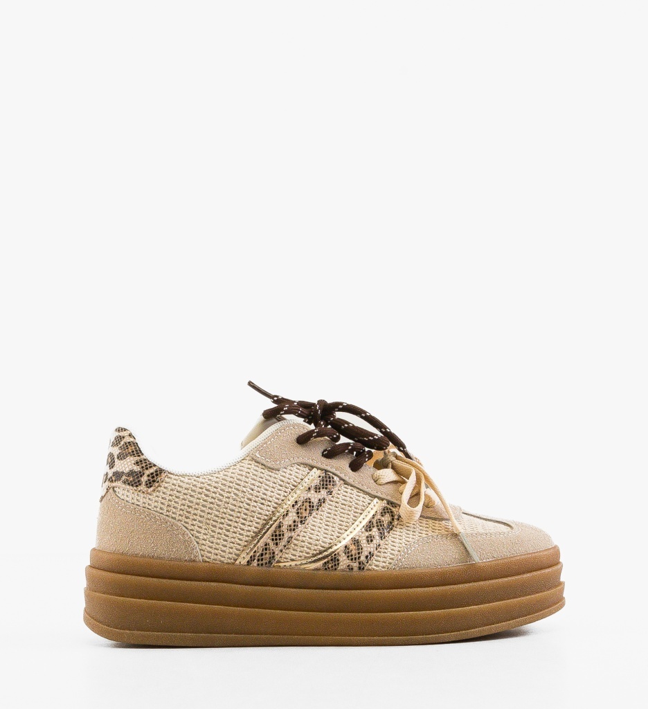 Sneakers Dama Boomby Bej - Confort Sport - imagine 6