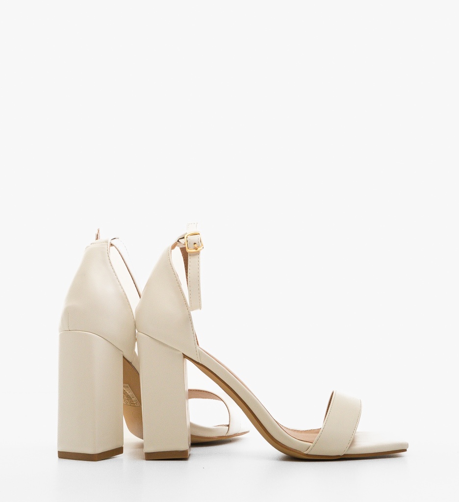 Sandale cu Toc Elodie Albe | Eleganță și Stil