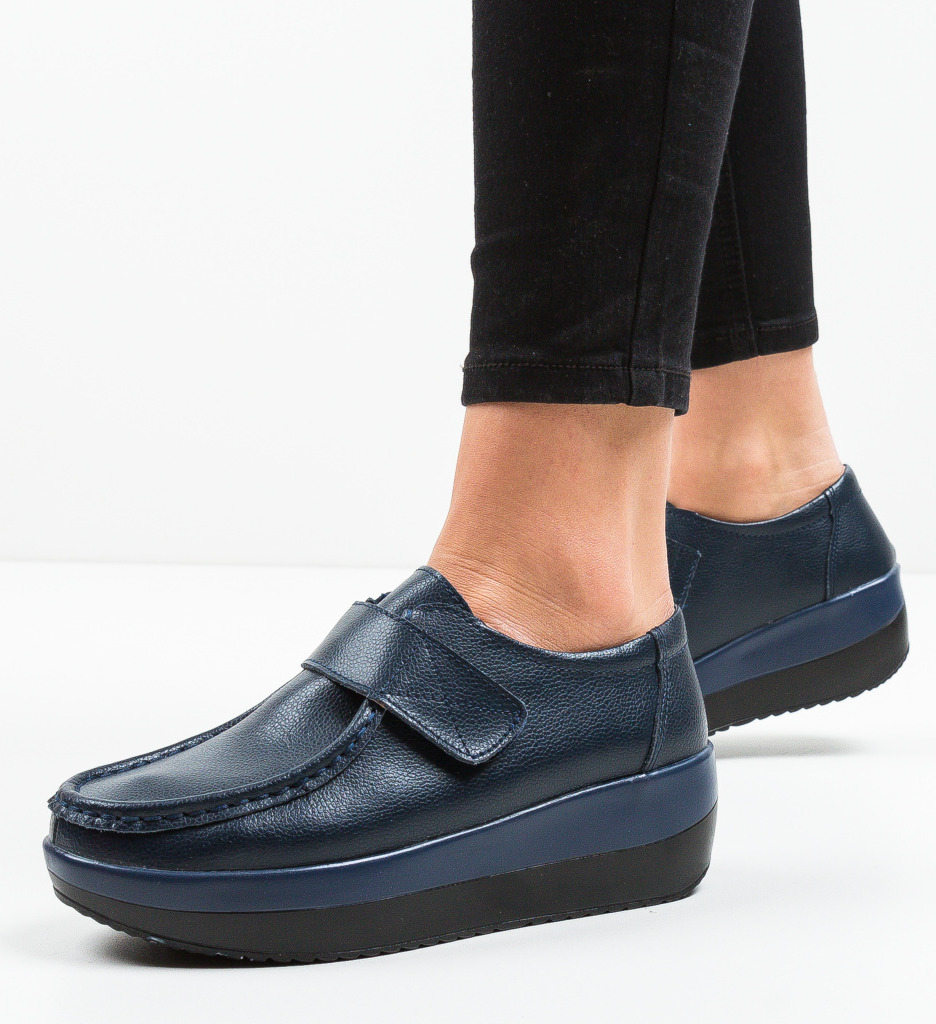 Pantofi Casual Groma Bleumarin Confort - imagine 2
