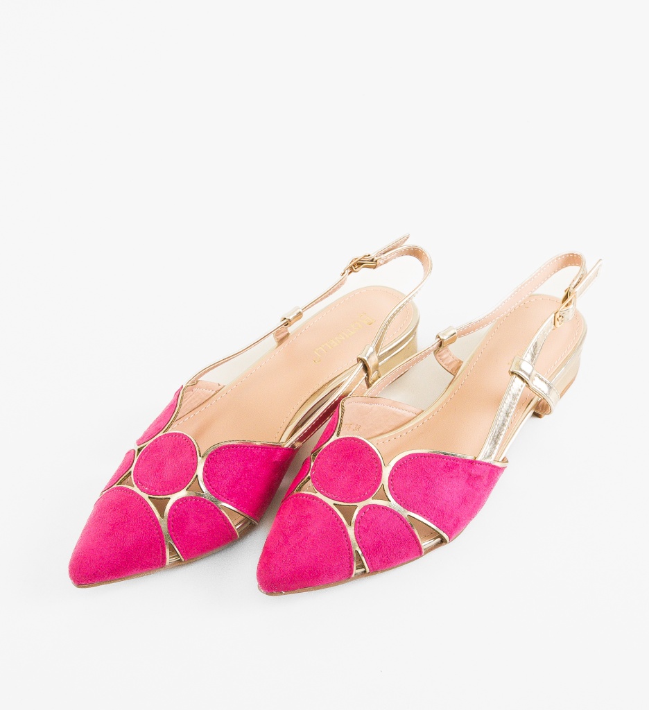 Pantofi dama Xquenda Fuchsia cu toc elegant - imagine 7
