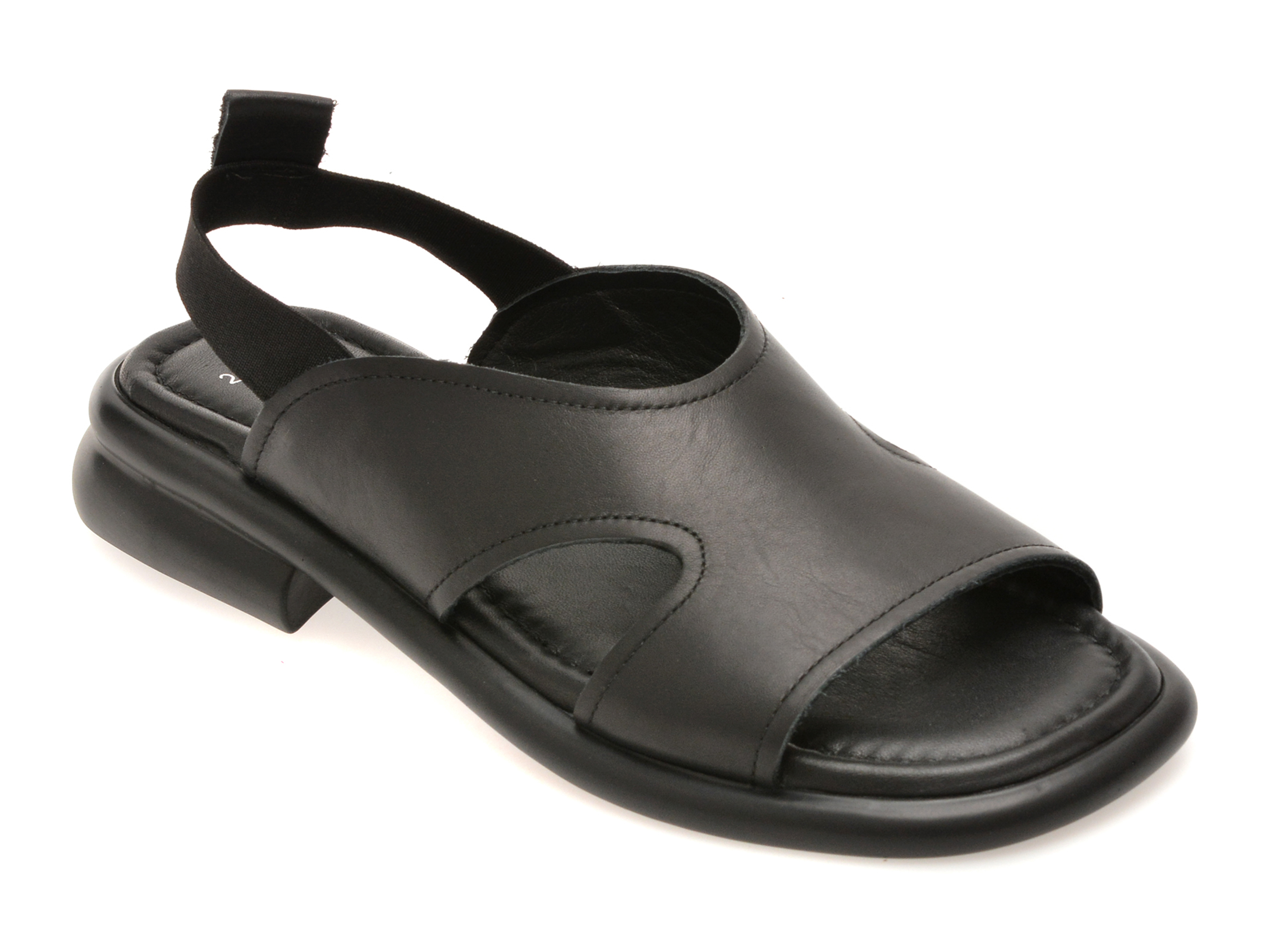 Sandale GOLD DEER negre, din piele naturală