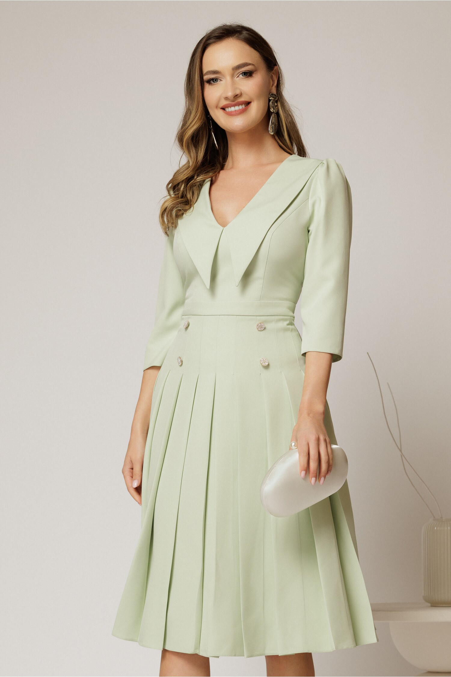 Rochie Verde Fastic Plisată DY Fashion Eleganta