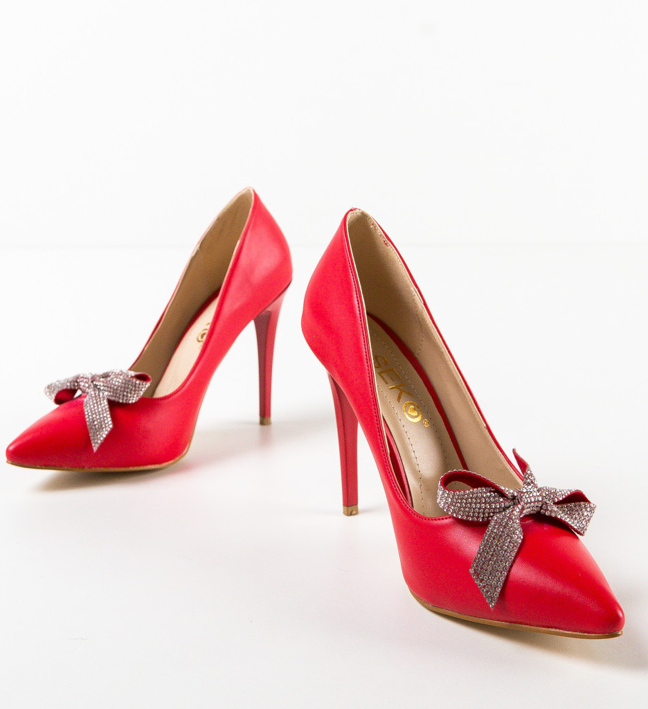Pantofi cu Toc Rosii Fanse | Look Elegant - imagine 6