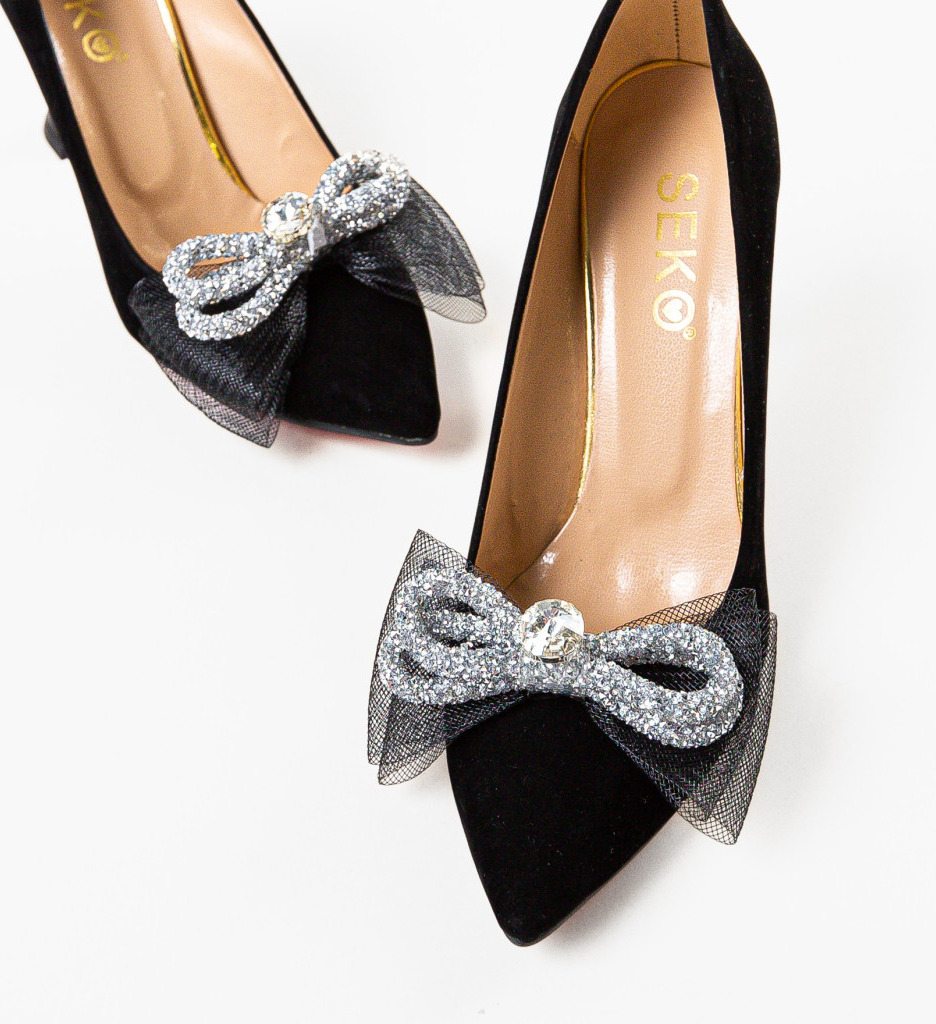 Pantofi Dydyan Negri Eleganți cu Toc - imagine 6