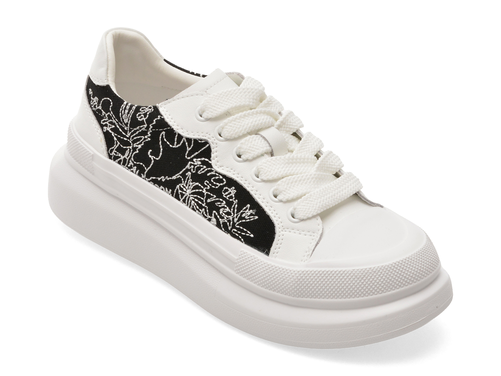 Pantofi Sport PASS COLLECTION Alb-Negru Confort