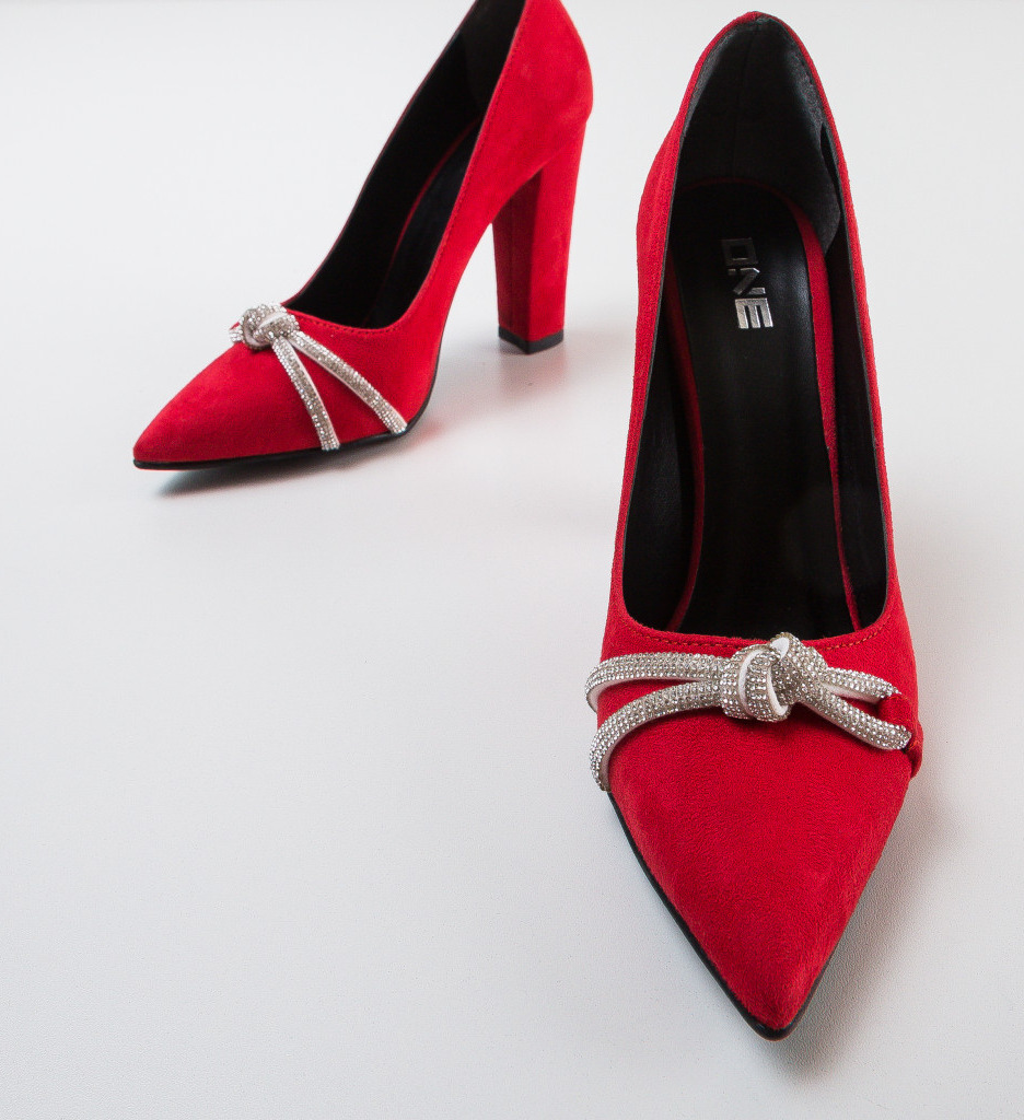 Pantofi Otbal Rosii Eleganți - Stil Feminin - imagine 6