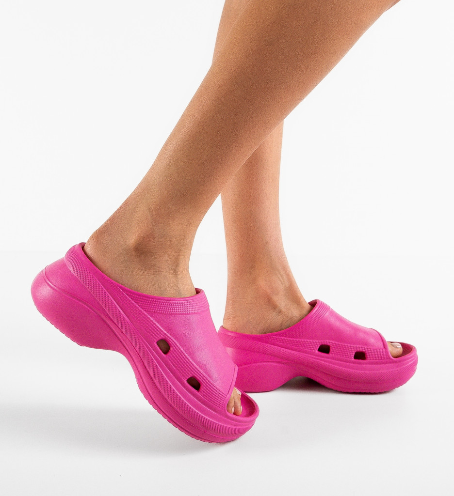 Papuci Dama Kayla Fuchsia - Sandale Confortabile - imagine 2