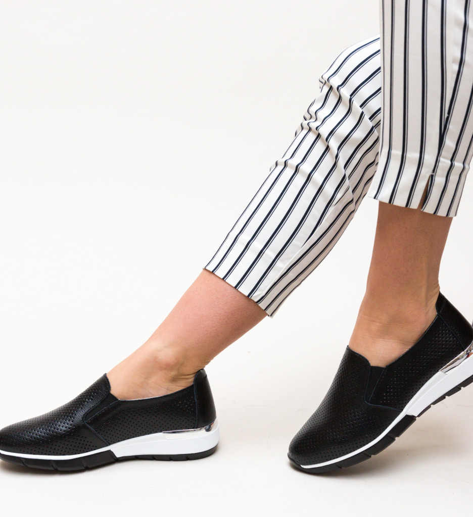 Pantofi Casual Pufine Negri - Confort Maxim