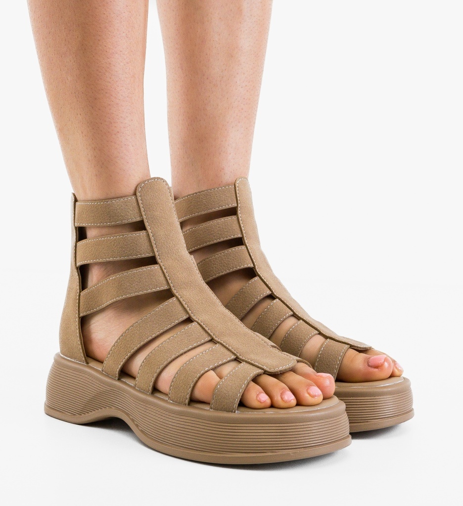 Sandale Dama Budica Khaki Elegante