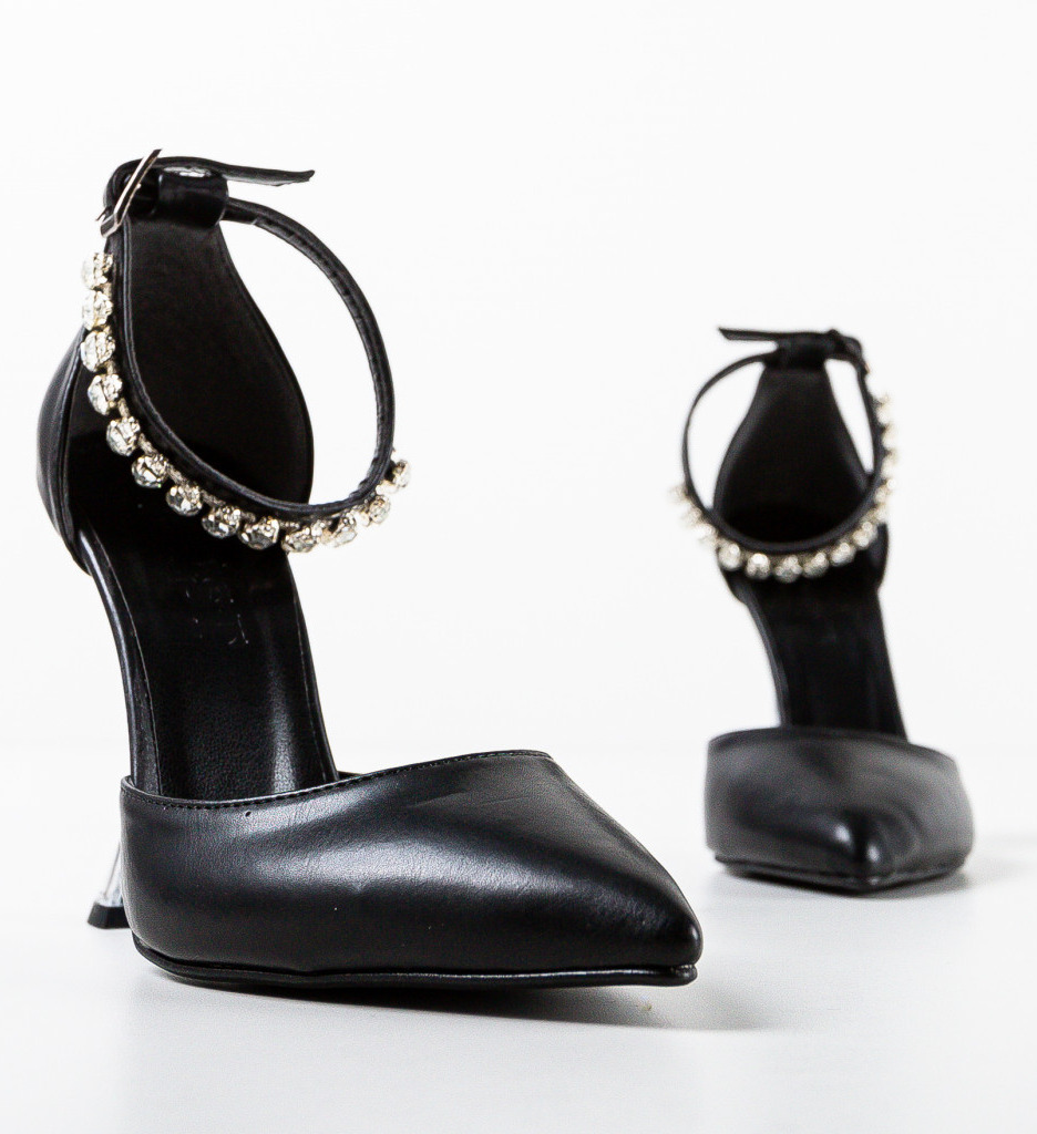 Pantofi Mydek Negri cu Toc Eleganți - imagine 7