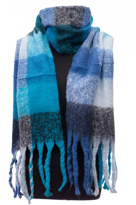 Fular colorat Shopika | Turcoaz & Albastru