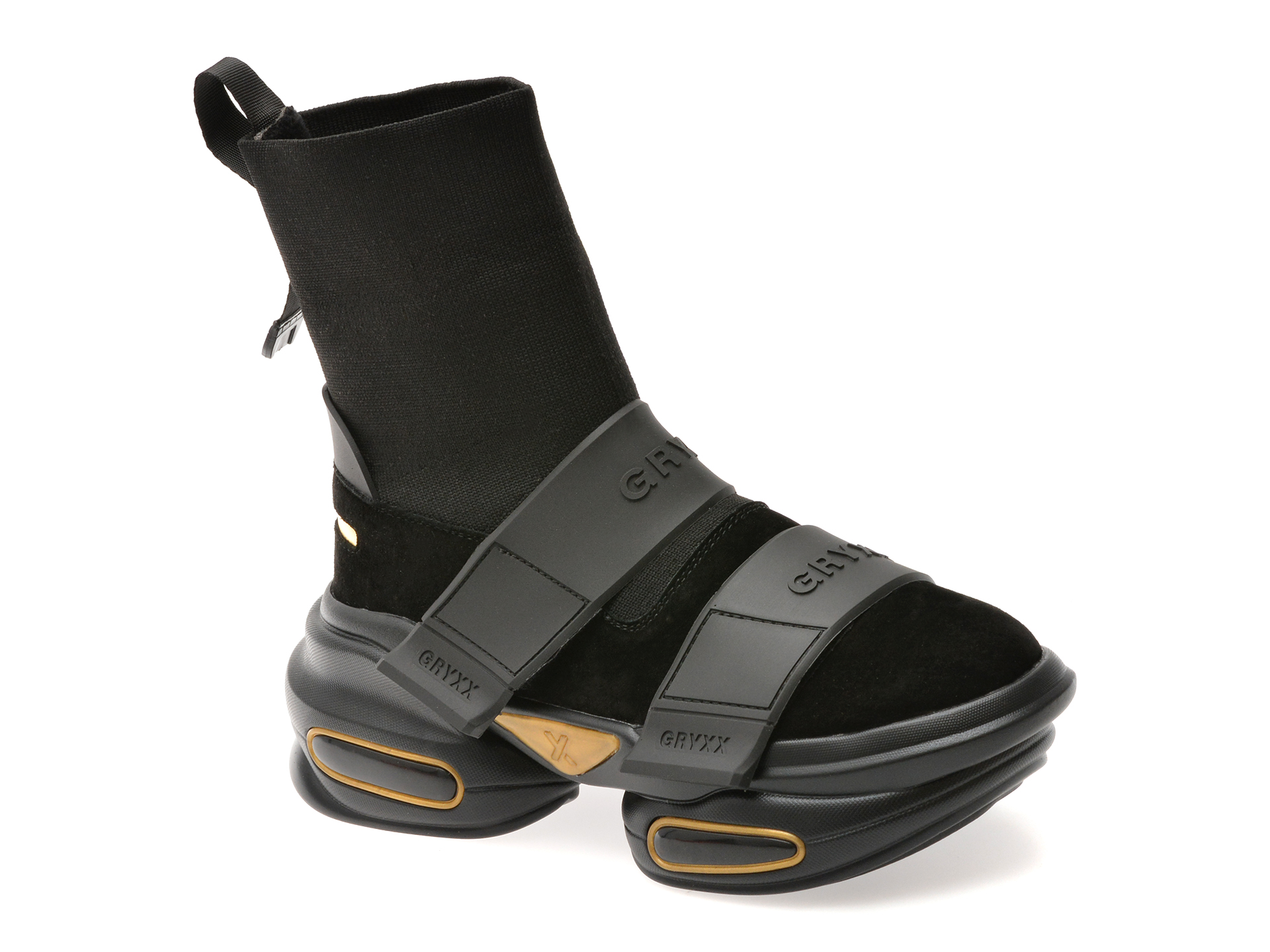 Ghete Dama Gryxx Negre | Confort cu Velcro